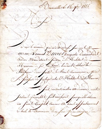 Courrier d'Augustin DENAMBRIDE - 1813