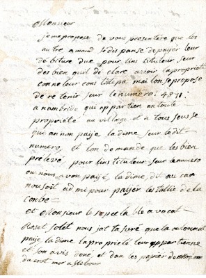 Lettre au sujet de la Dime et la Taille