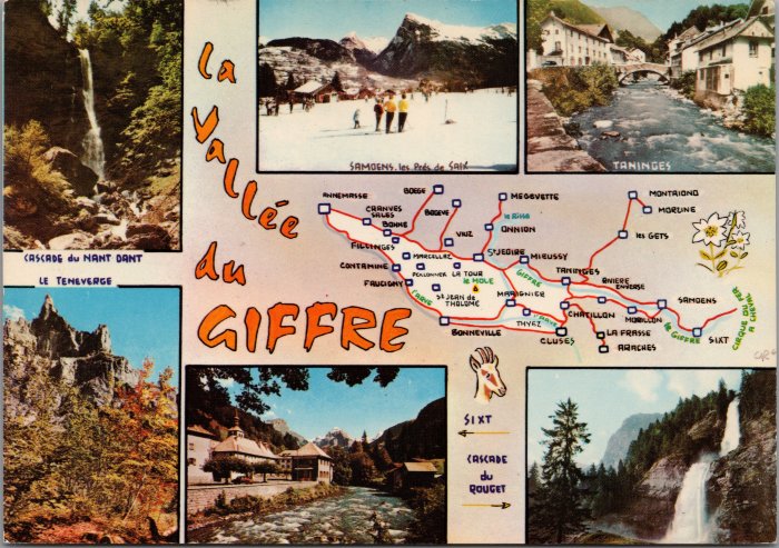 Carte postale sur la vallée du Giffre