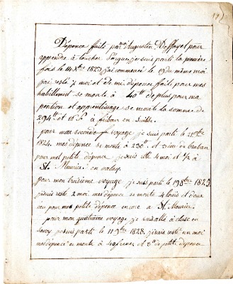 Carnet de dépenses par Augustin DEFFAYET – 1823