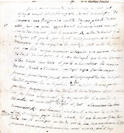 Compte rendu d'une histoire de coupe de bois appartenant à François Joseph MOCCAND au Brairet - 1813