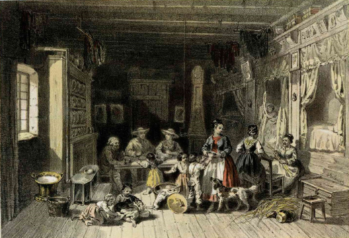 Lithographie d'une maison de Nambride