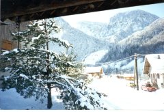 Photo hauterive en hiver avec la piste des Cascades 1995