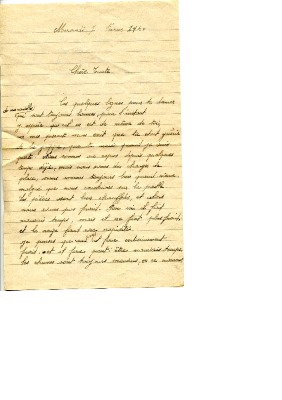 Lettres de François RICHARD-POMET au front pour sa tante et ses parents 1940