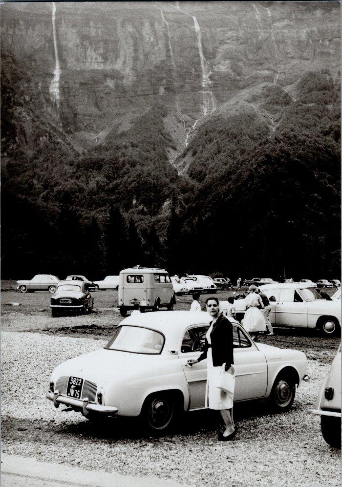 Photo du parking au Fer-à-Cheval en 1960